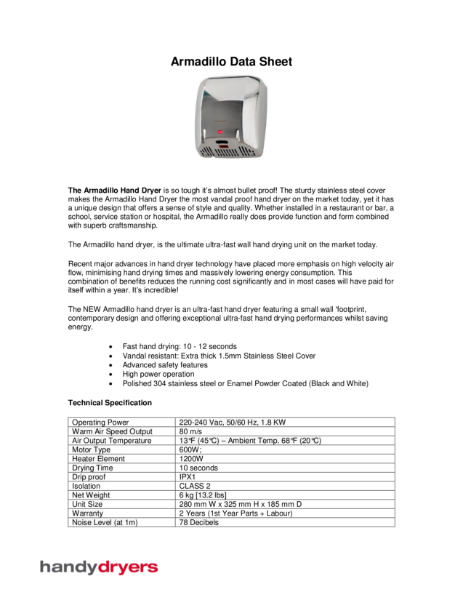 Armadillo ECO Data Sheet