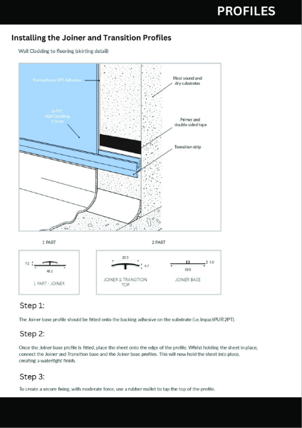 Installing Joiner and Transition Profiles Detail Drawing