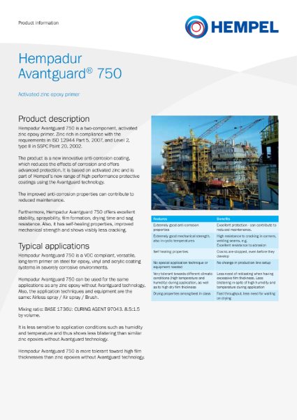 Avantguard 750 Product Information Sheet