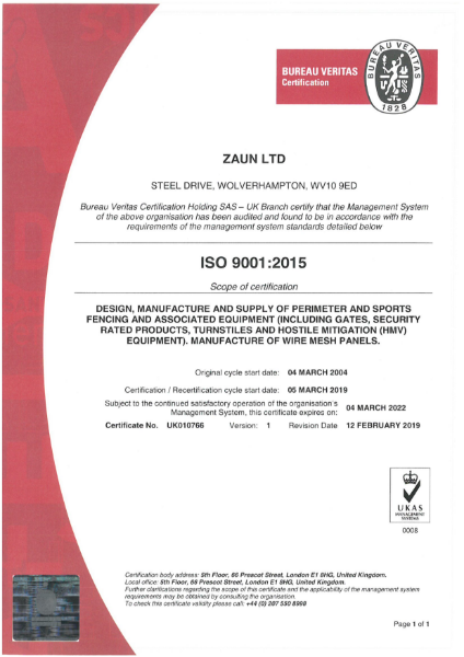 ISO9001 Certificate