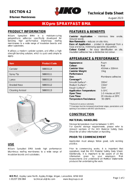 Technical Data Sheet (TDS) - IKOpro Sprayfast BMA