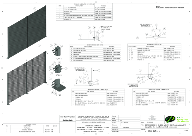 CLD-3361 Screenogril 80-20 – Technical Drawing