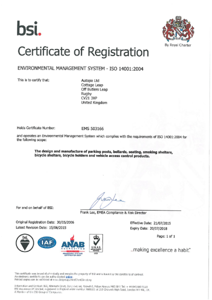 ISO 14001:2004 Certificate