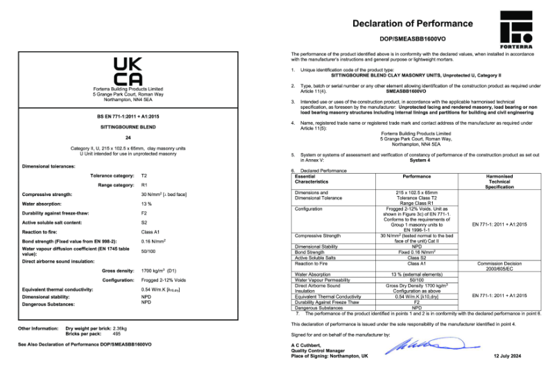 Sittingbourne Blend - UKCA Certificate