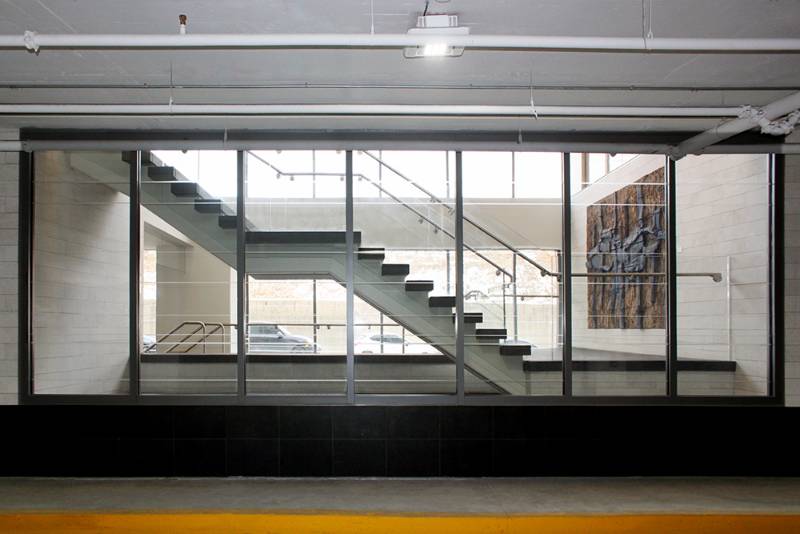 Fire Rated Glass Transforms Retail Parking Garage with Natural Light and Vision