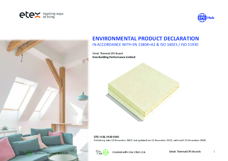 EPD - Siniat Thermal EPS Board