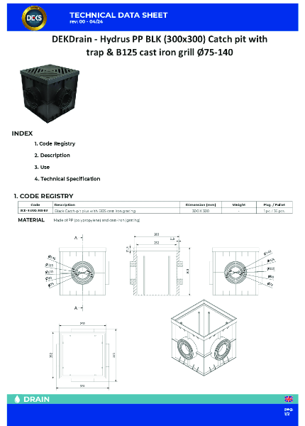 BB Catch Pit With Trap