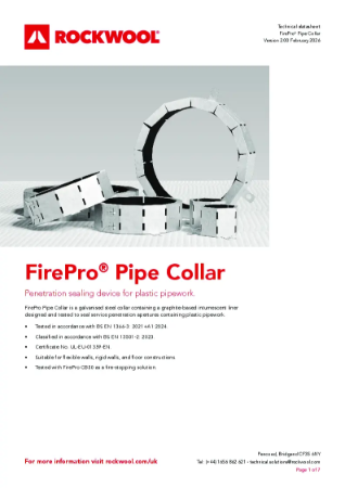 FirePro® Pipe Collar - Product Data Sheet