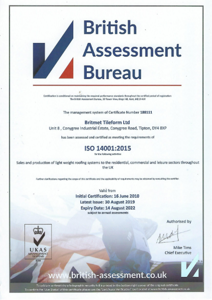 ISO 14001 Certificate