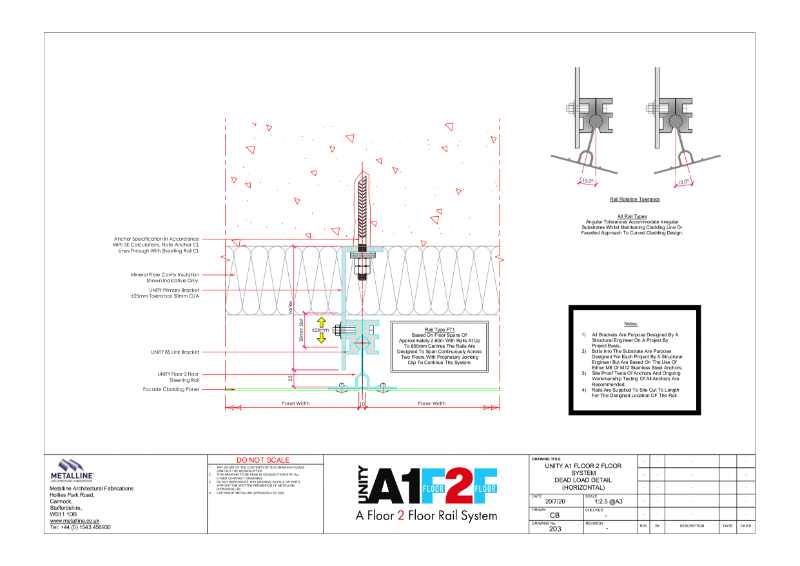 F2F DEAD LOAD DETAIL (HORIZONTAL) Technical Drawing