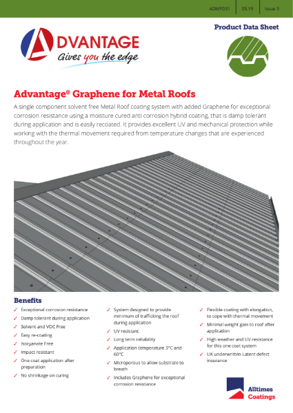 Advantage Graphene for Metal Roofs - Product Data Sheet