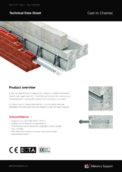 Cast-in Channel Technical Data Sheet
