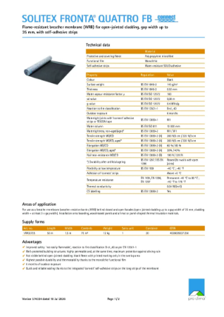 Pro Clima Solitex Fronta Quattro FB Connect Technical Datasheet