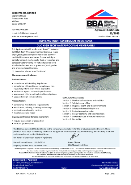 BBA Agrément Certificate