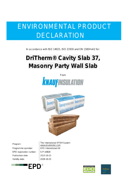 Knauf Insulation Knauf DriTherm® Cavity Slab 37 EPD - EN - UK&I