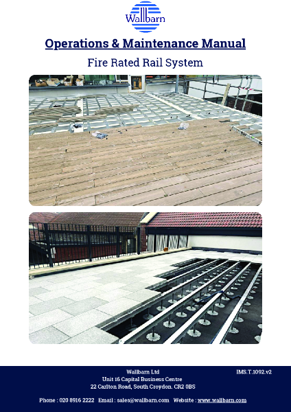 O & M Manual - Fire Rated Rail System for Paving or Decking