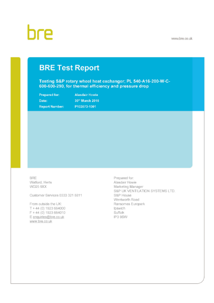 BRE (Thermal Efficiency & Pressure Drop - RHE)