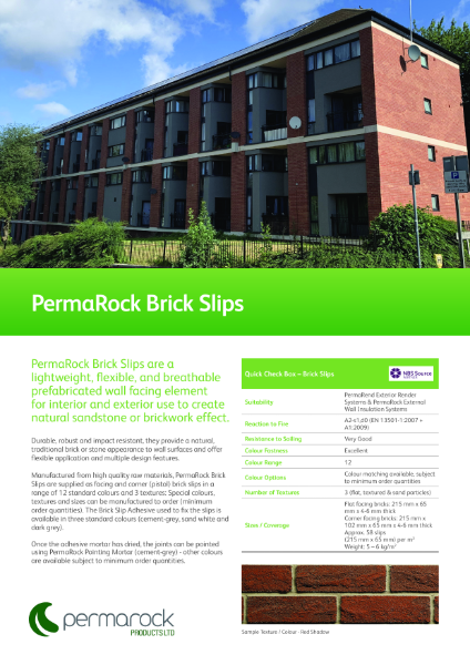 Permarock Brick Slips (Lightweight, flexible and breathable synthetic resin brick)