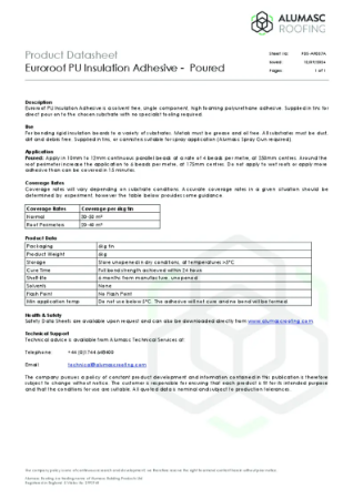 PDS-AD007A-Euroroof PU Insulation Adhesive - Poured