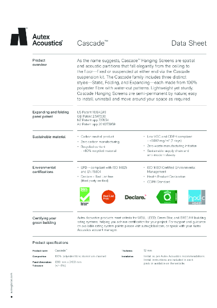 Cascade Datasheet