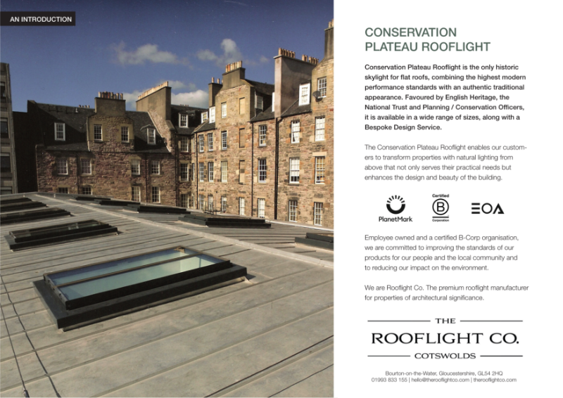 Conservation Plateau Rooflight Product Sheet