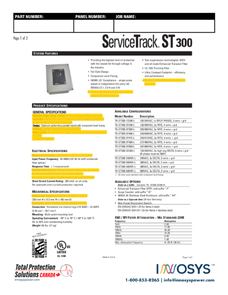 ST300 Datasheet