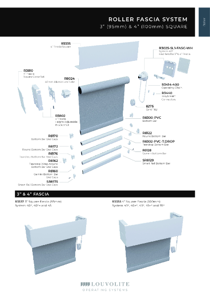 ROLLER FASCIA SYSTEM 3 and 4 inch