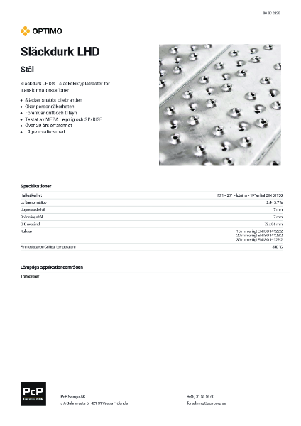 Ladda Ner Produktblad Släckdurk LHD Stål | PcP. Sverige AB | Lattira Source