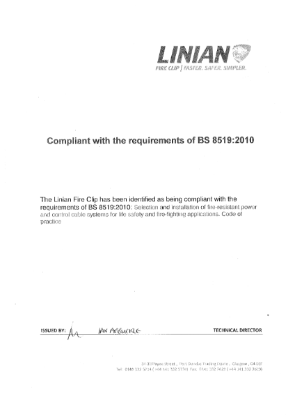 BS8519 Compliance Certificate