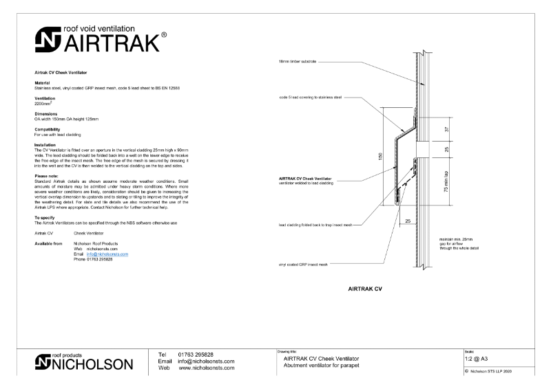 AIRTRAK CV Technical Data Sheet