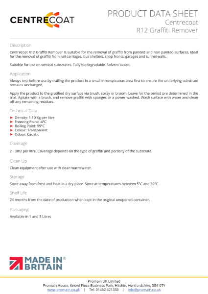 Centrecoat R12 Graffiti Remover