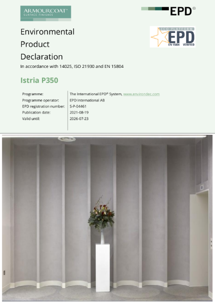 Armourcoat Polished Plaster Istria - Environmental Product Declaration