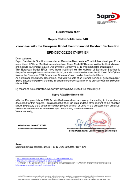 EPD_RS 648 - Vibration Slurry | valid until 25.09.27