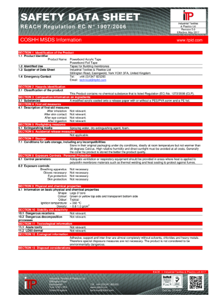 Powerbond® FR Aluminium Tape SDS R5-0