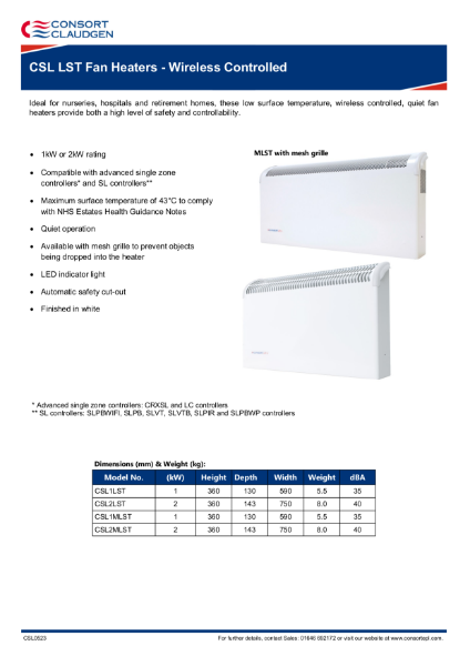 CSL LST data sheet