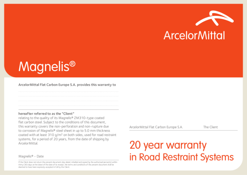 Magnelis warranty Road Restraint Systems EN