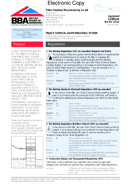 95/3210_1 Triject Chemical Damp-Proofing System