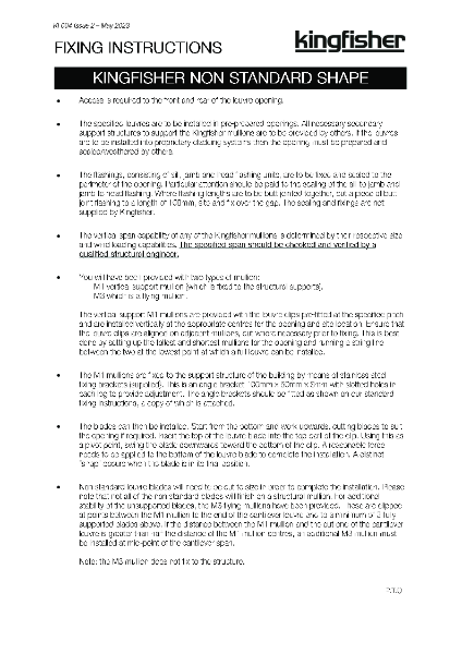 Kingfisher Louvres - Fixing Instructions - Non Standard Shape
