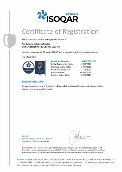 ISO 14001 Environmental Management Certificate