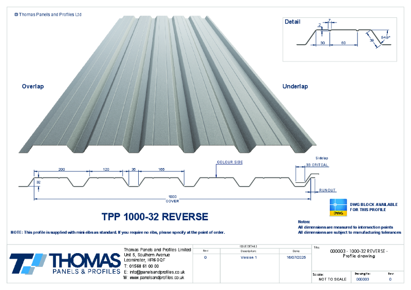 000003 - 1000-32 REVERSE - Profile drawing