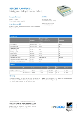RENOLIT ALKORPLAN L Datablad