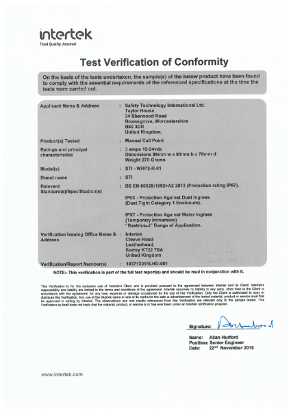 103713051LHD-001 VOC STI Call Point 30Nov18