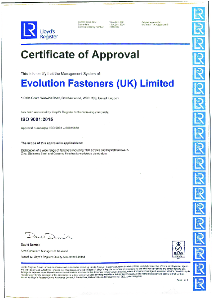 ISO 9001 Certificate