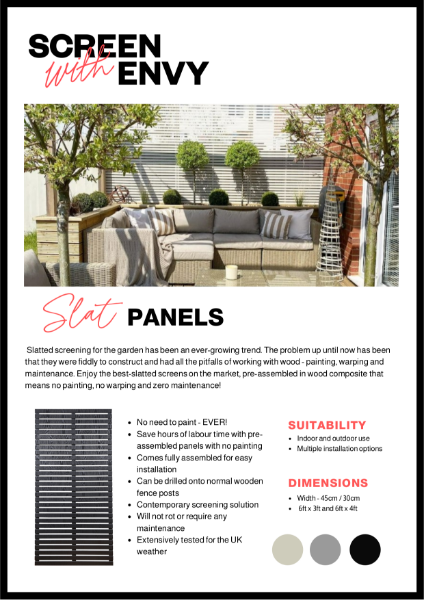 Slat Panel Fencing - Technical Product Data Sheet