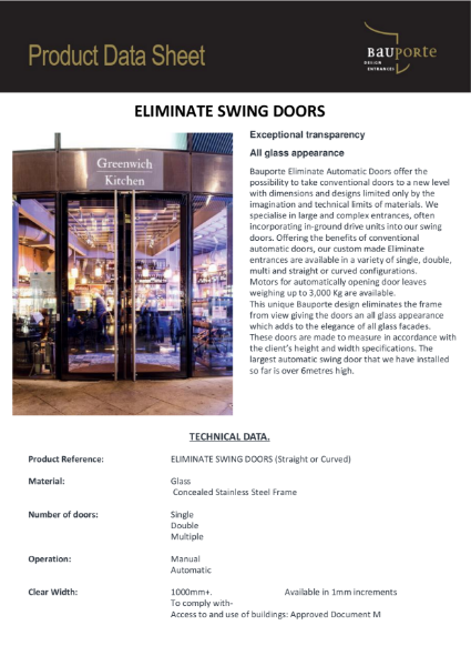 Bauporte Eliminate Swing Doors