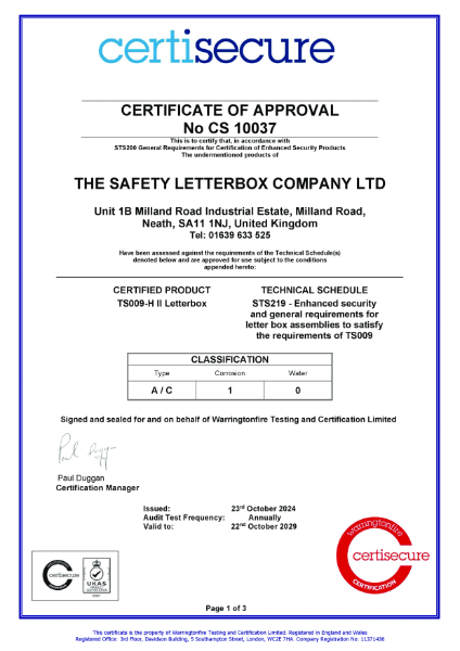CERTISECURE - Cert of Approval 