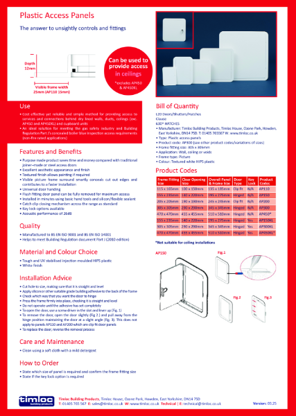 Plastic Access Panels Datasheet