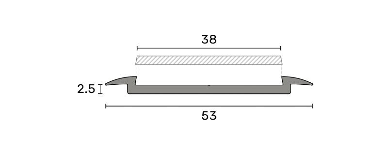 Flooring Transitions for Cover Joints And Floor Repair Trims - Range 2.5 mm - Cover Joints and Floor Trims