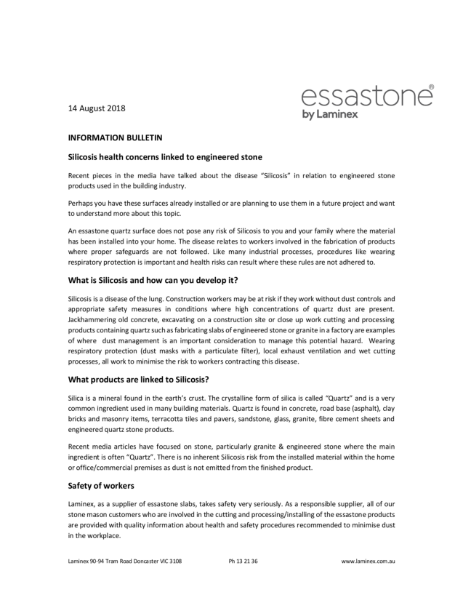 Essastone - Safety consumer Information