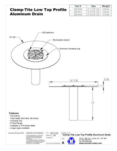 TECHNICAL DRAWING - CLAMP-TITE AL FLAT TOP_NO BOWL